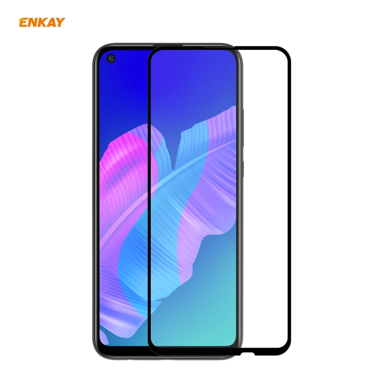 For Huawei P40 Lite E ENKAY Hat-Prince Full Glue 0.26mm 9H 2.5D Tempered Glass Full Coverage Film