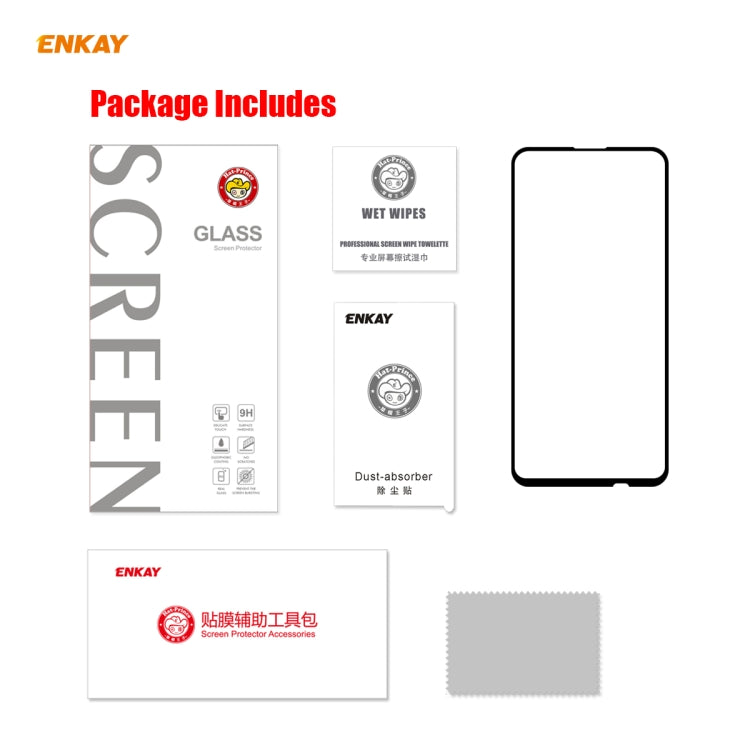 For Huawei P40 Lite E ENKAY Hat-Prince Full Glue 0.26mm 9H 2.5D Tempered Glass Full Coverage Film