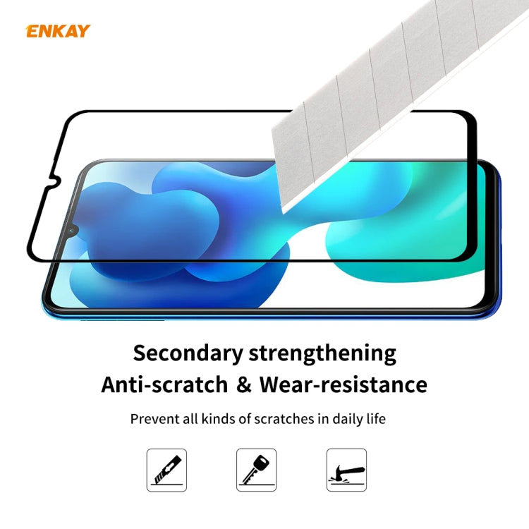 For Xiaomi Mi 10 Lite /Redmi 10X 5G 2 PCS ENKAY Hat-Prince Full Glue 0.26mm 9H 2.5D Tempered Glass Full Coverage Film