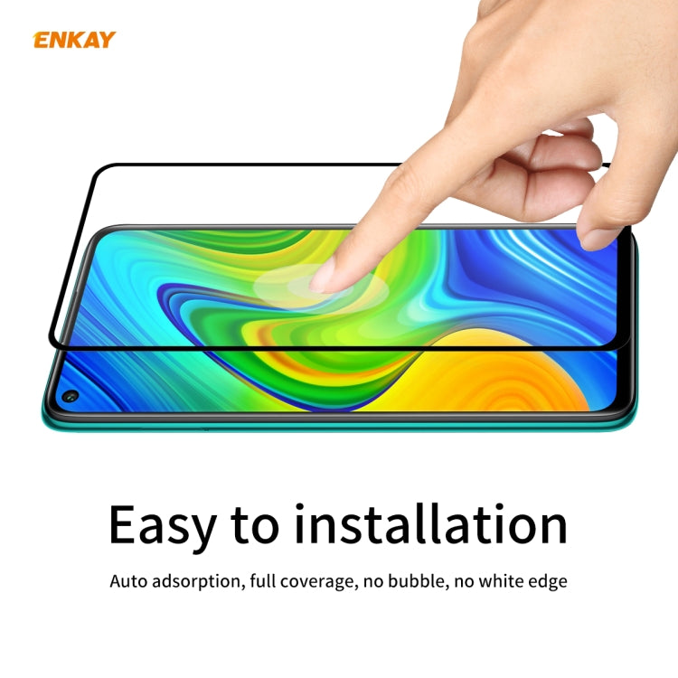 For Redmi 10X 4G / Redmi Note 9 2 PCS ENKAY Hat-Prince Full Glue 0.26mm 9H 2.5D Tempered Glass Full Coverage Film