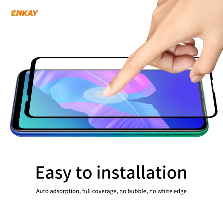 For Huawei P40 Lite E 2 PCS ENKAY Hat-Prince Full Glue 0.26mm 9H 2.5D Tempered Glass Full Coverage Film