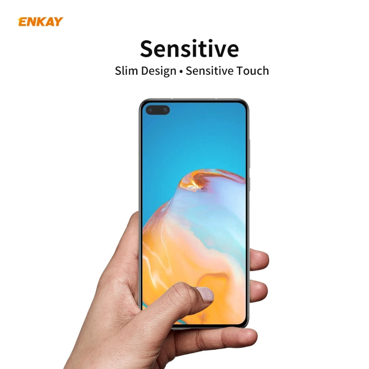 For Huawei P40 5 PCS ENKAY Hat-Prince Full Glue 0.26mm 9H 2.5D Tempered Glass Full Coverage Film