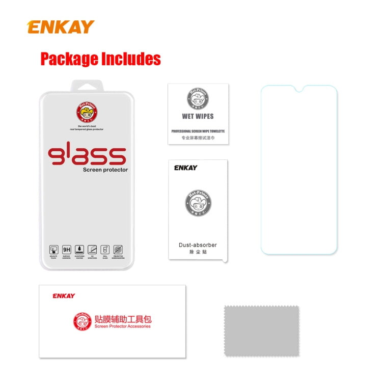 For Huawei Honor X10 5G 5 PCS ENKAY Hat-Prince Full Glue 0.26mm 9H 2.5D Tempered Glass Full Coverage Film
