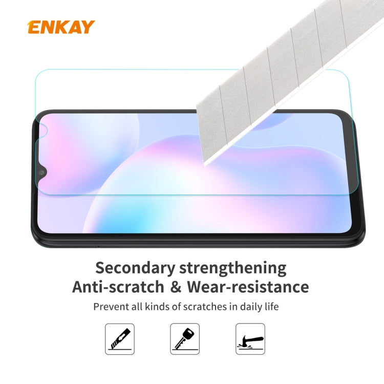 For Redmi 9 / 9A / 9C 5 PCS ENKAY Hat-Prince Full Glue 0.26mm 9H 2.5D Tempered Glass Full Coverage Film