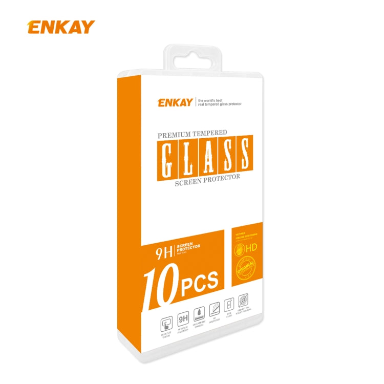 For Redmi 9 / 9A / 9C 10 PCS ENKAY Hat-Prince Full Glue 0.26mm 9H 2.5D Tempered Glass Full Coverage Film