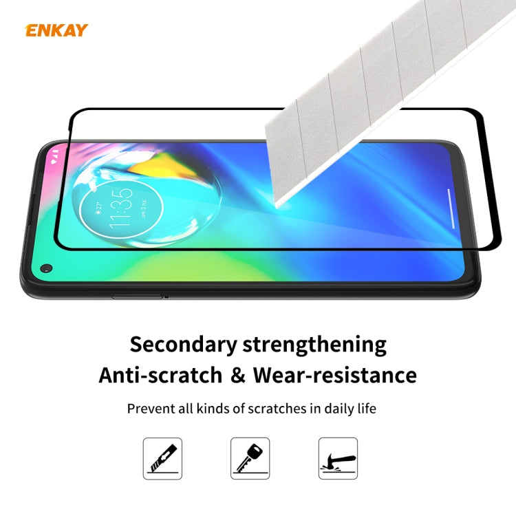 For Motorola Moto G8 Power 10 PCS ENKAY Hat-Prince Full Glue 0.26mm 9H 2.5D Tempered Glass Full Coverage Film