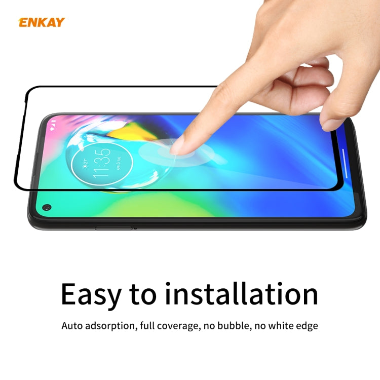 For Motorola Moto G8 Power 10 PCS ENKAY Hat-Prince Full Glue 0.26mm 9H 2.5D Tempered Glass Full Coverage Film