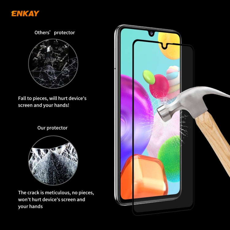 For Samsung Galaxy A41 5 PCS ENKAY Hat-Prince Full Glue 0.26mm 9H 2.5D Tempered Glass Full Coverage Film