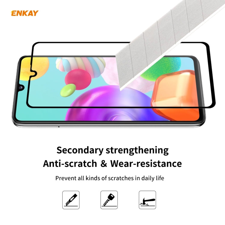 For Samsung Galaxy A41 5 PCS ENKAY Hat-Prince Full Glue 0.26mm 9H 2.5D Tempered Glass Full Coverage Film
