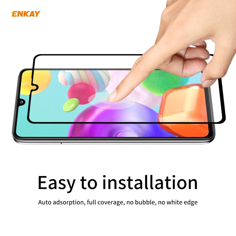 For Samsung Galaxy A41 2 PCS ENKAY Hat-Prince Full Glue 0.26mm 9H 2.5D Tempered Glass Full Coverage Film