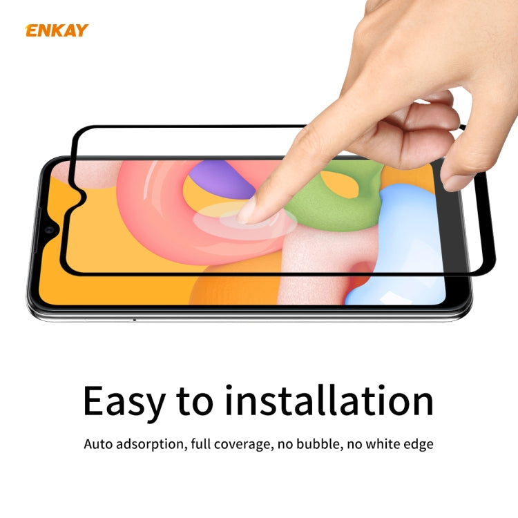 For Samsung Galaxy A01 ENKAY Hat-Prince Full Glue 0.26mm 9H 2.5D Tempered Glass Full Coverage Film