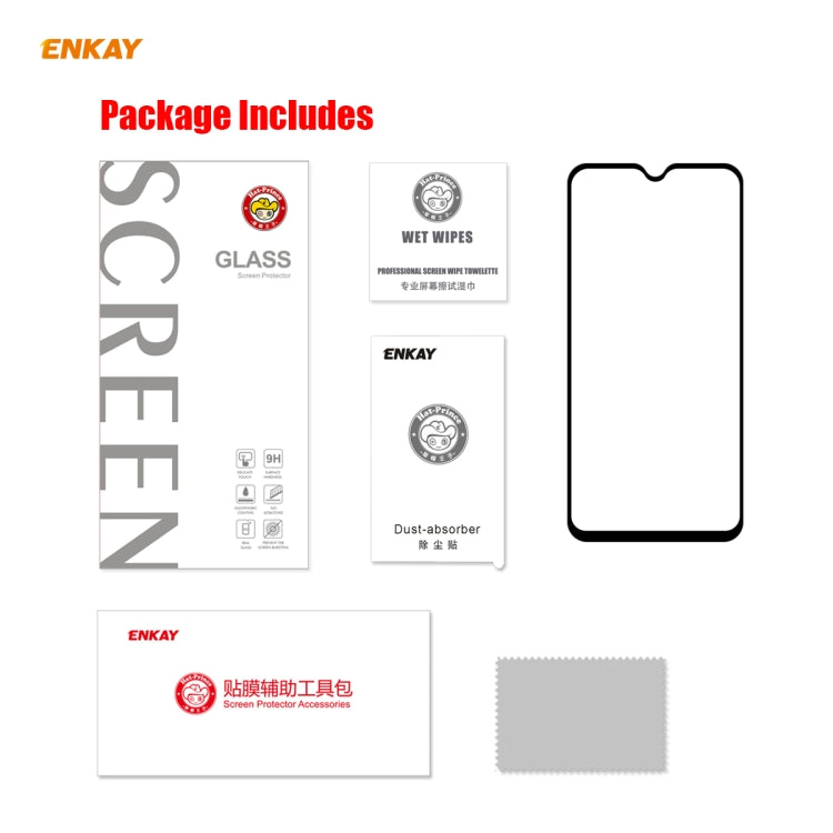 For Samsung Galaxy A01 ENKAY Hat-Prince Full Glue 0.26mm 9H 2.5D Tempered Glass Full Coverage Film