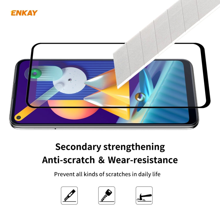 For Samsung Galaxy A11 / M11 ENKAY Hat-Prince Full Glue 0.26mm 9H 2.5D Tempered Glass Full Coverage Film