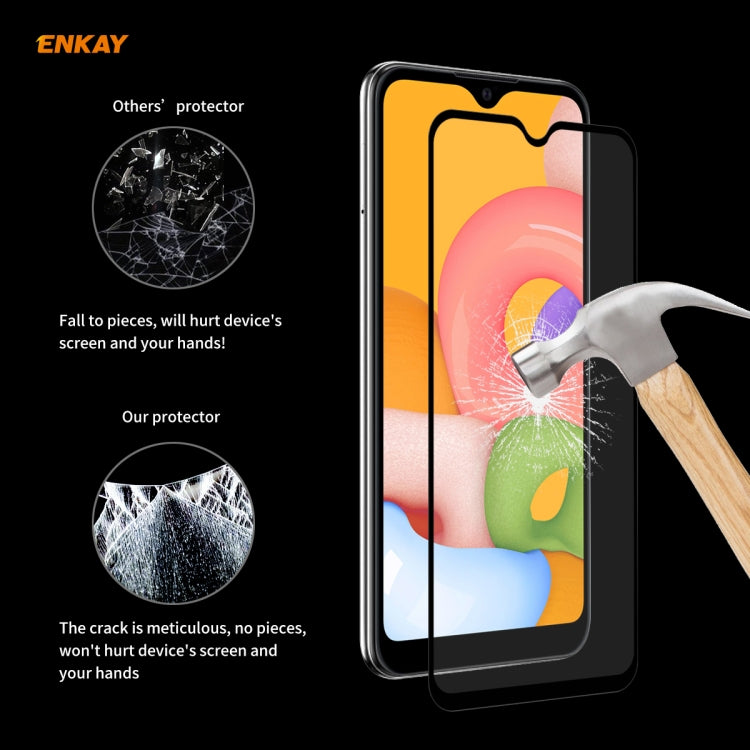 For Samsung Galaxy A01 10 PCS ENKAY Hat-Prince Full Glue 0.26mm 9H 2.5D Tempered Glass Full Coverage Film