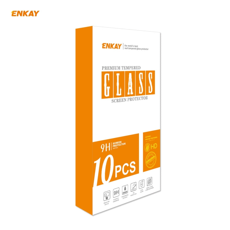 For Samsung Galaxy A11 / M11 10 PCS ENKAY Hat-Prince Full Glue 0.26mm 9H 2.5D Tempered Glass Full Coverage Film