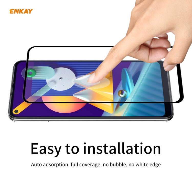 For Samsung Galaxy A11 / M11 10 PCS ENKAY Hat-Prince Full Glue 0.26mm 9H 2.5D Tempered Glass Full Coverage Film
