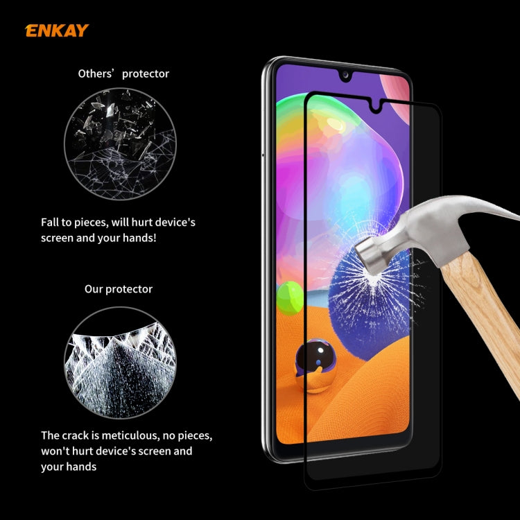 For Samsung Galaxy A31 10 PCS ENKAY Hat-Prince Full Glue 0.26mm 9H 2.5D Tempered Glass Full Coverage Film