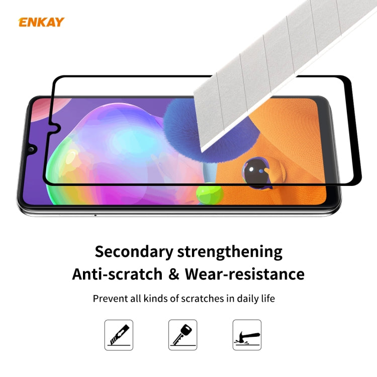 For Samsung Galaxy A31 10 PCS ENKAY Hat-Prince Full Glue 0.26mm 9H 2.5D Tempered Glass Full Coverage Film