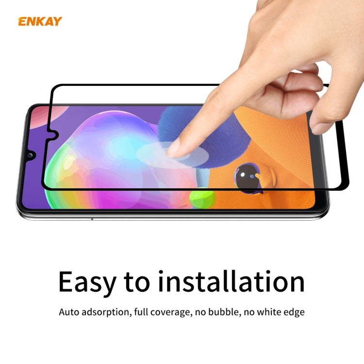 For Samsung Galaxy A31 10 PCS ENKAY Hat-Prince Full Glue 0.26mm 9H 2.5D Tempered Glass Full Coverage Film