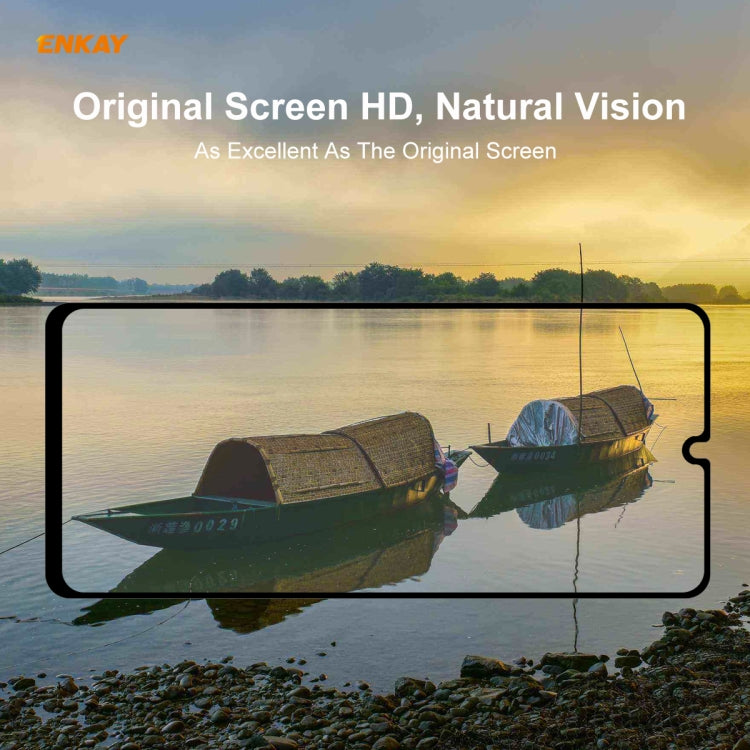 For Samsung Galaxy M31 / M21 10 PCS ENKAY Hat-Prince Full Glue 0.26mm 9H 2.5D Tempered Glass Full Coverage Film