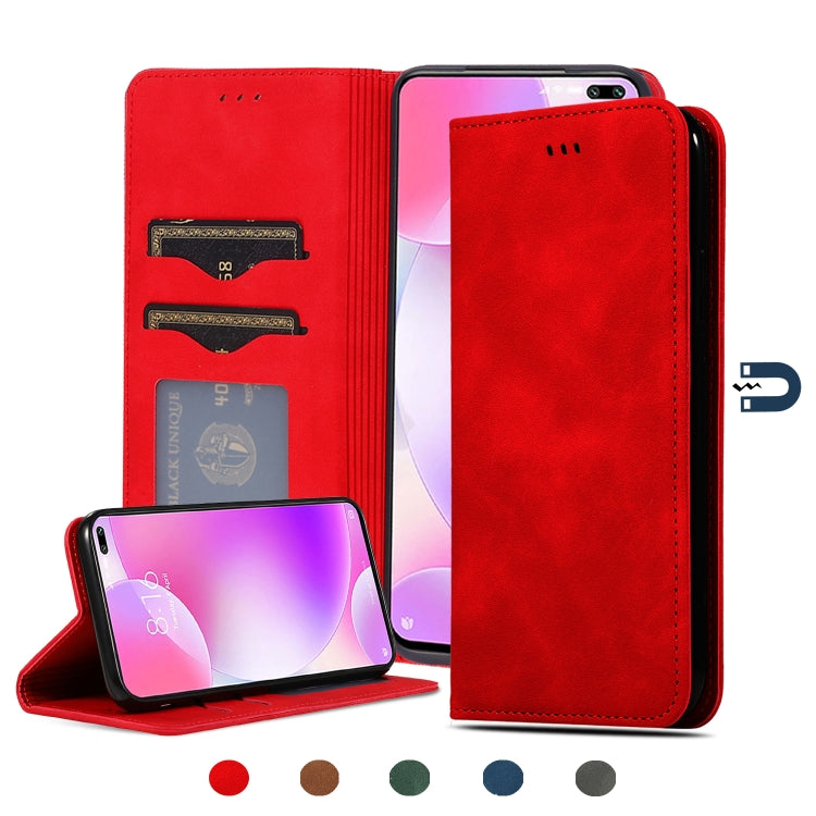 For Redmi K30 & Poco X2 Retro Skin Feel Business Magnetic Horizontal Flip Leather Case