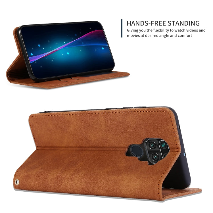 For Redmi Note 9 / Redmi 10X 4G Retro Skin Feel Business Magnetic Horizontal Flip Leather Case