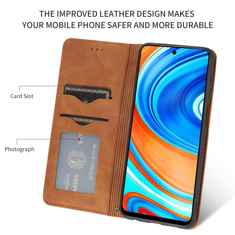 For Redmi Note 9 Pro / Note 9S / Note 9 Pro Max Retro Skin Feel Business Magnetic Horizontal Flip Leather Case