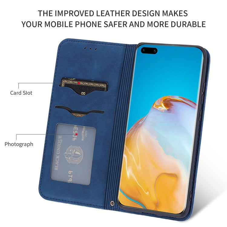 For Huawei P40 Retro Skin Feel Business Magnetic Horizontal Flip Leather Case