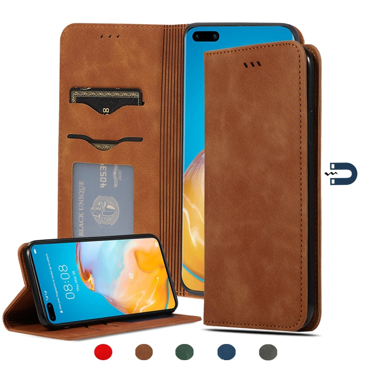 For Huawei P40 Retro Skin Feel Business Magnetic Horizontal Flip Leather Case
