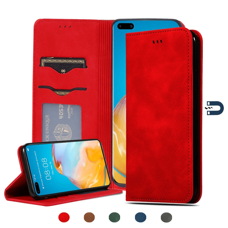 For Huawei P40 Pro Retro Skin Feel Business Magnetic Horizontal Flip Leather Case