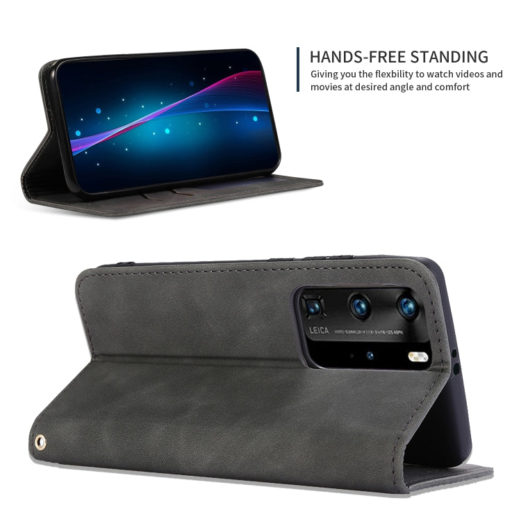 For Huawei P40 Pro Retro Skin Feel Business Magnetic Horizontal Flip Leather Case