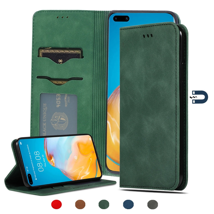 For Huawei P40 Pro Retro Skin Feel Business Magnetic Horizontal Flip Leather Case