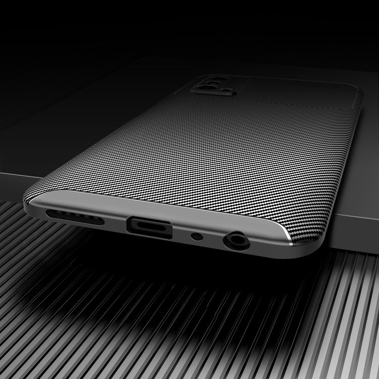 For Huawei Honor X10 Max 5G Carbon Fiber Texture Shockproof TPU Case(Brown)