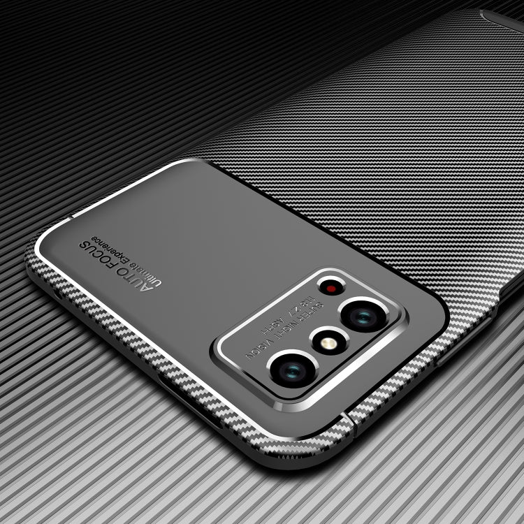 For Huawei Honor X10 Max 5G Carbon Fiber Texture Shockproof TPU Case(Brown)