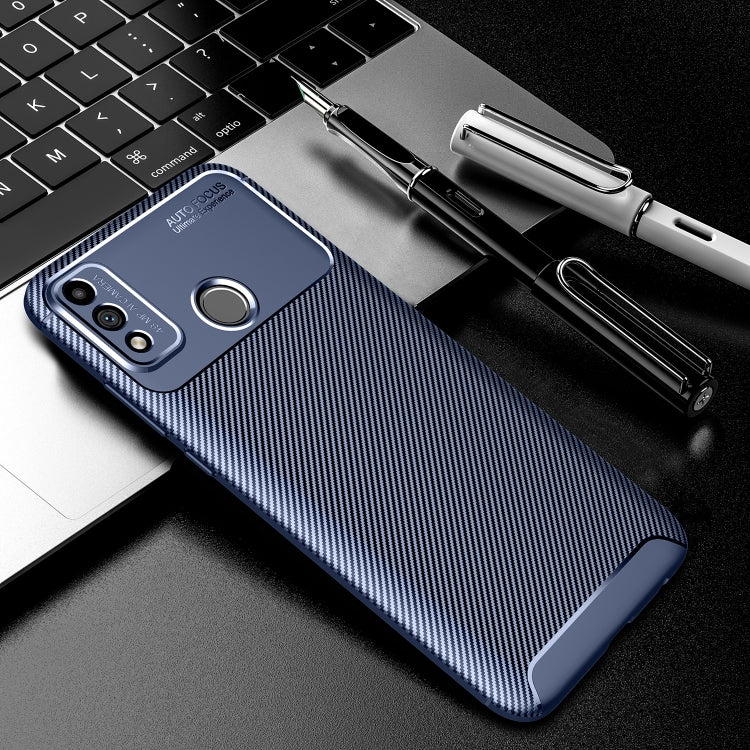 For Huawei Honor 9X Lite Carbon Fiber Texture Shockproof TPU Case