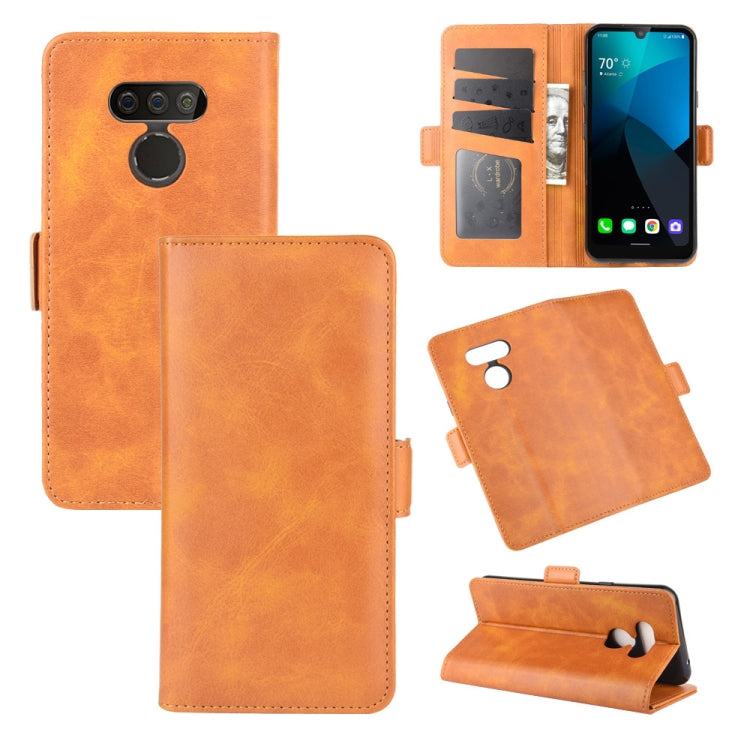 For LG harmony 4 Dual-side Magnetic Buckle Horizontal Flip Leather Case with Holder & Card Slots & Wallet