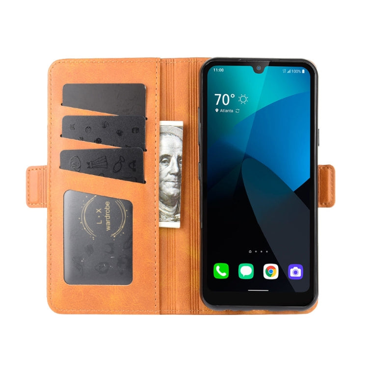 For LG harmony 4 Dual-side Magnetic Buckle Horizontal Flip Leather Case with Holder & Card Slots & Wallet