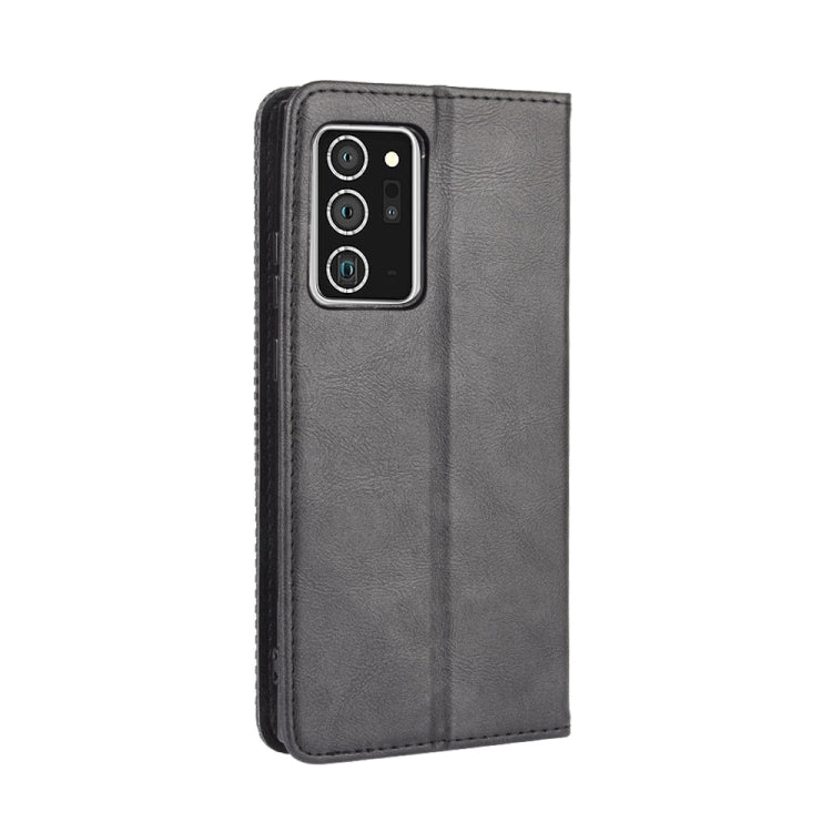 For Samsung Galaxy Note20 Ultra Magnetic Buckle Retro Crazy Horse Texture Horizontal Flip Leather Case with Holder & Card Slots & Photo Frame
