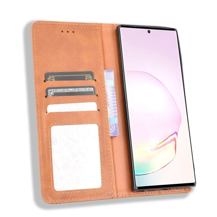 For Samsung Galaxy Note20 Ultra Magnetic Buckle Retro Crazy Horse Texture Horizontal Flip Leather Case with Holder & Card Slots & Photo Frame