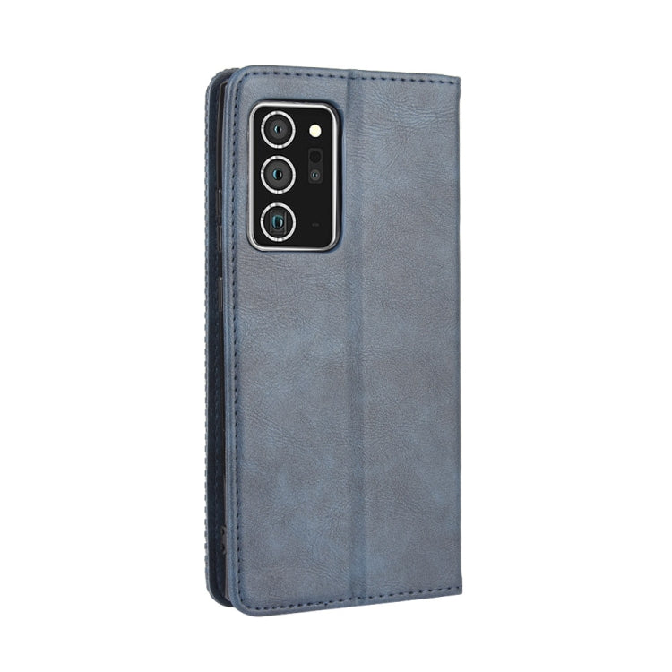 For Samsung Galaxy Note20 Ultra Magnetic Buckle Retro Crazy Horse Texture Horizontal Flip Leather Case with Holder & Card Slots & Photo Frame