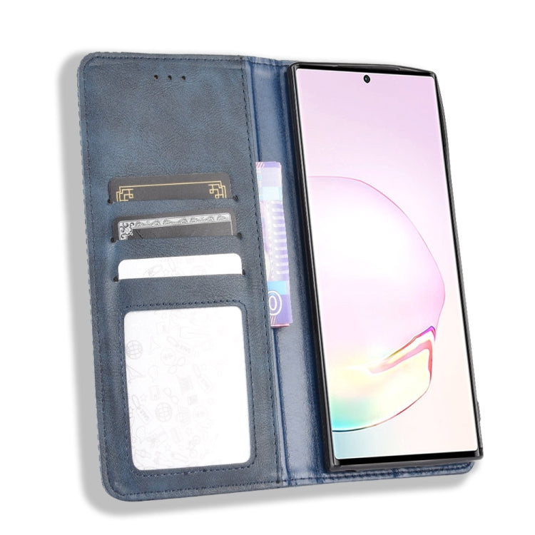 For Samsung Galaxy Note20 Ultra Magnetic Buckle Retro Crazy Horse Texture Horizontal Flip Leather Case with Holder & Card Slots & Photo Frame