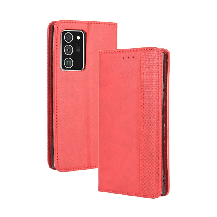 For Samsung Galaxy Note20 Ultra Magnetic Buckle Retro Crazy Horse Texture Horizontal Flip Leather Case with Holder & Card Slots & Photo Frame