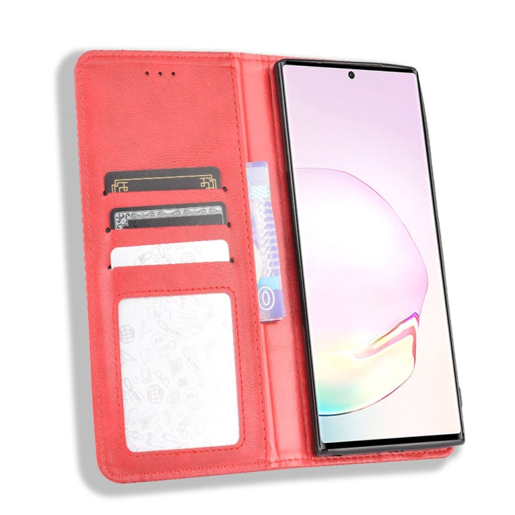 For Samsung Galaxy Note20 Ultra Magnetic Buckle Retro Crazy Horse Texture Horizontal Flip Leather Case with Holder & Card Slots & Photo Frame