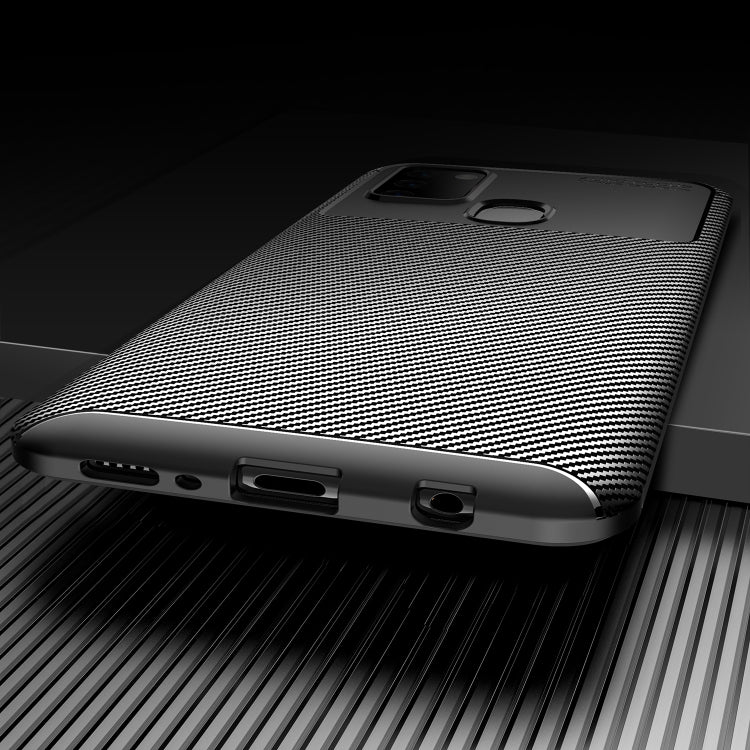 For Xiaomi Redmi 9C Carbon Fiber Texture Shockproof TPU Case(Blue)