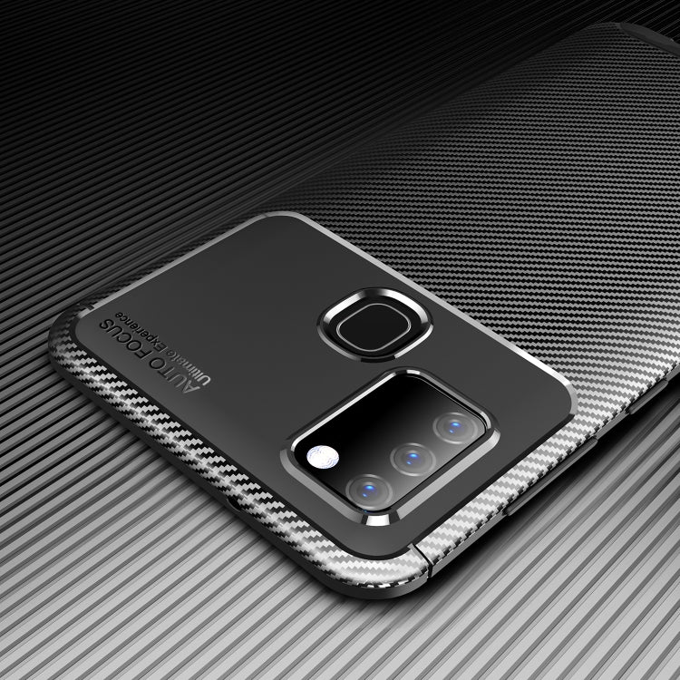 For Xiaomi Redmi 9C Carbon Fiber Texture Shockproof TPU Case(Blue)