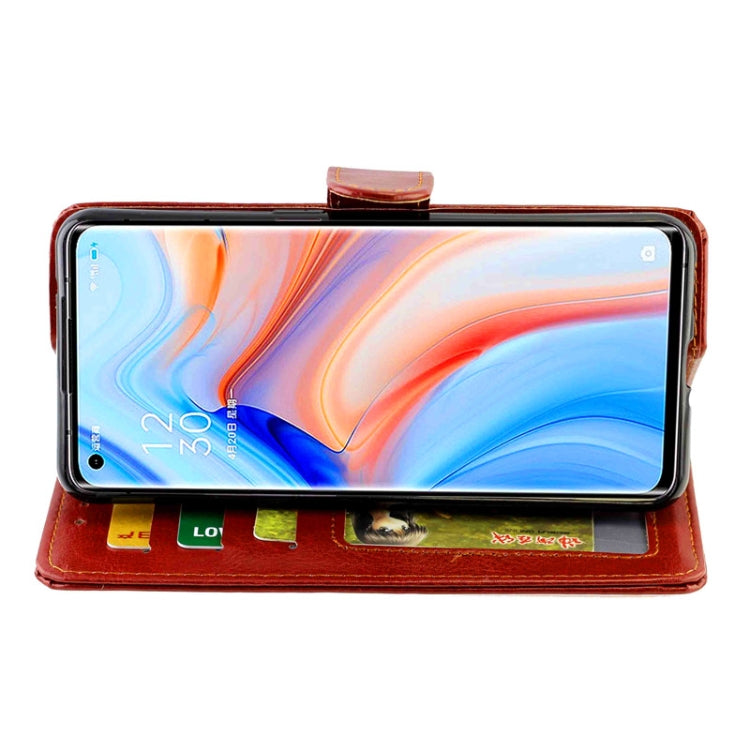 For OPPO Reno4 Pro Crazy Horse Texture Leather Horizontal Flip Protective Case with Holder & Card Slots & Wallet & Photo Frame