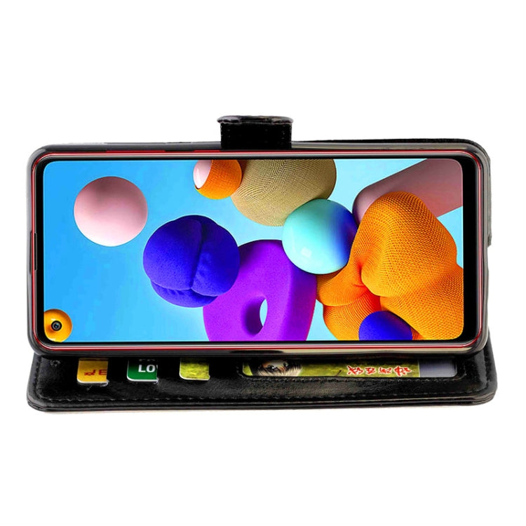 For Samsung Galaxy A21S Crazy Horse Texture Leather Horizontal Flip Protective Case with Holder & Card Slots & Wallet & Photo Frame