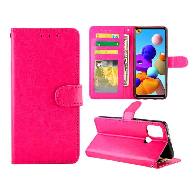 For Samsung Galaxy A21S Crazy Horse Texture Leather Horizontal Flip Protective Case with Holder & Card Slots & Wallet & Photo Frame