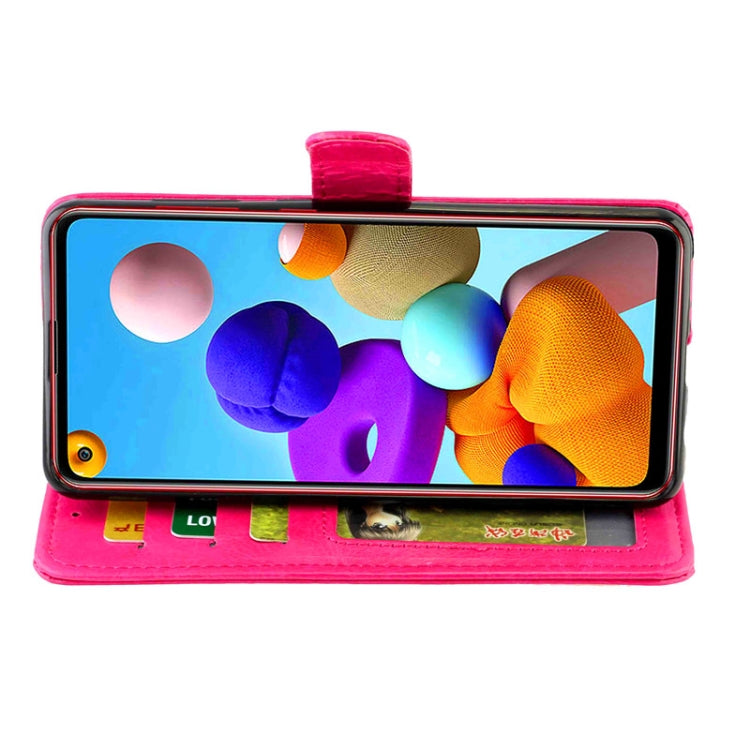 For Samsung Galaxy A21S Crazy Horse Texture Leather Horizontal Flip Protective Case with Holder & Card Slots & Wallet & Photo Frame
