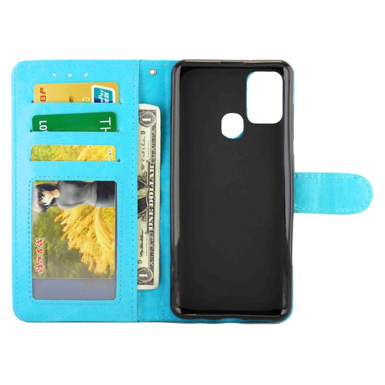 For Samsung Galaxy A21S Crazy Horse Texture Leather Horizontal Flip Protective Case with Holder & Card Slots & Wallet & Photo Frame